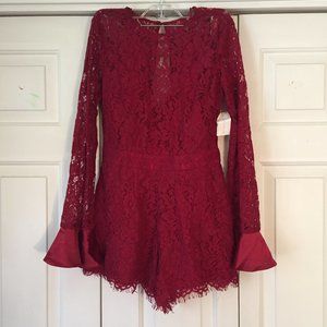 New Red lace romper